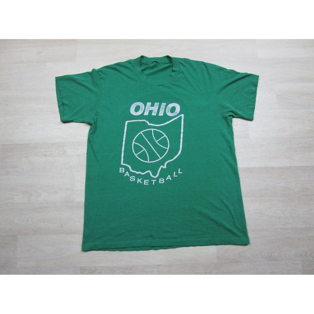 Vintage Nike 1980's Basketball T Shirt (L) Ohio University Single Stitched Tee